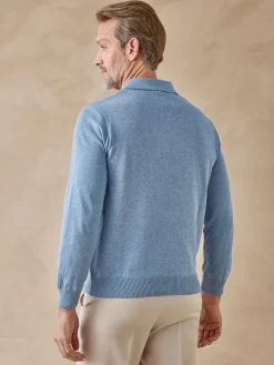 Pull polo jacquard zippé