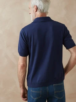 Pull polo zippé manches courtes