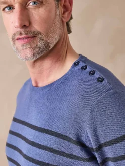 Pull rayé avec laine