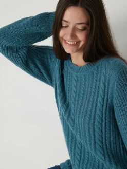 Pull torsadé avec laine et mohair