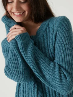Pull torsadé avec laine et mohair