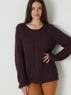 Pull torsadé avec laine et mohair