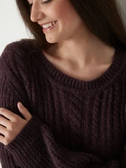 Pull torsadé avec laine et mohair