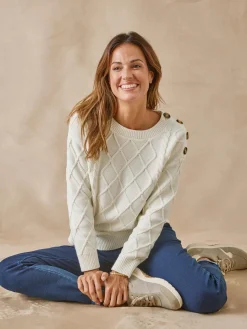 Pull torsadé col rond