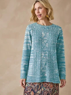 Pull torsadé encolure ronde