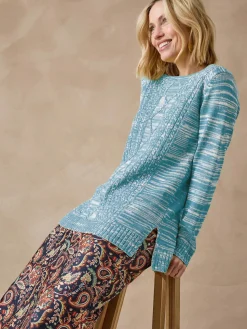 Pull torsadé encolure ronde