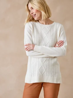 Pull torsadé encolure ronde