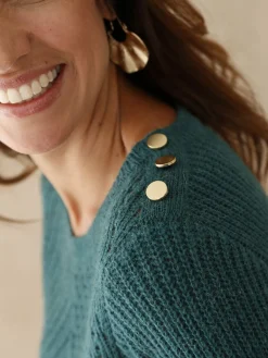 Pull tunique côtes perlées