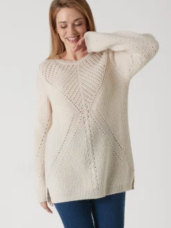 Pull tunique côtes perlées