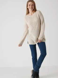 Pull tunique côtes perlées