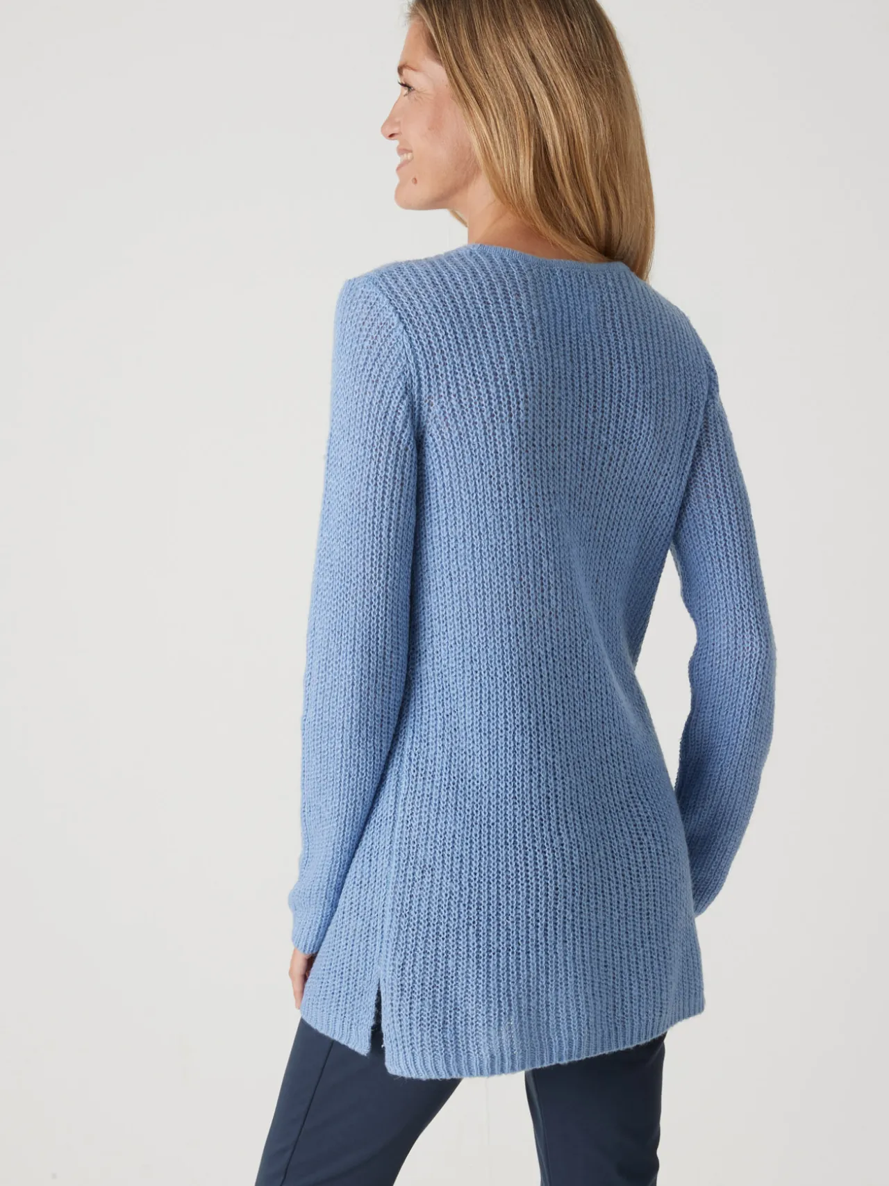 Pull-tunique côtes perlées