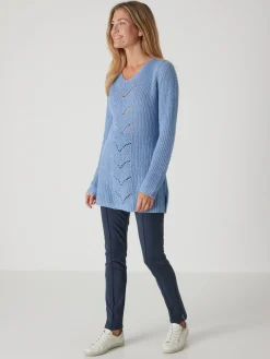 Pull-tunique côtes perlées