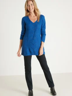 Pull-tunique côtes perlées