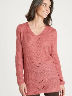 Pull-tunique côtes perlées