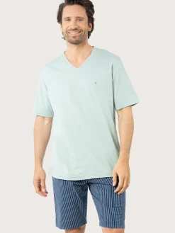 Pyjama court Coton bio col V homme