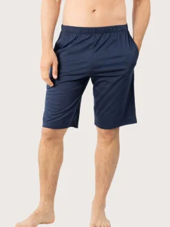 Pyjama court mercerisé col tunisien