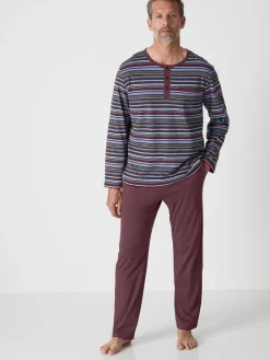Pyjama rayé pur coton peigné