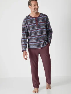 Pyjama rayé pur coton peigné