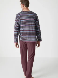 Pyjama rayé pur coton peigné
