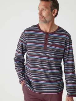 Pyjama rayé pur coton peigné