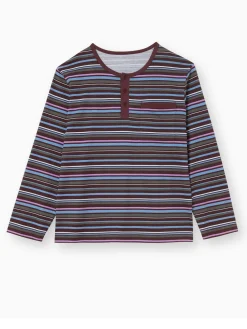 Pyjama rayé pur coton peigné