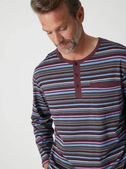 Pyjama rayé pur coton peigné
