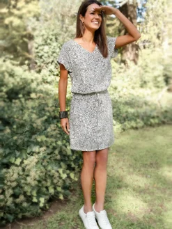 Robe 3 trous tissu fluide