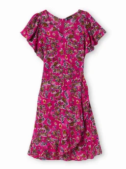 Robe à volants, manches courtes