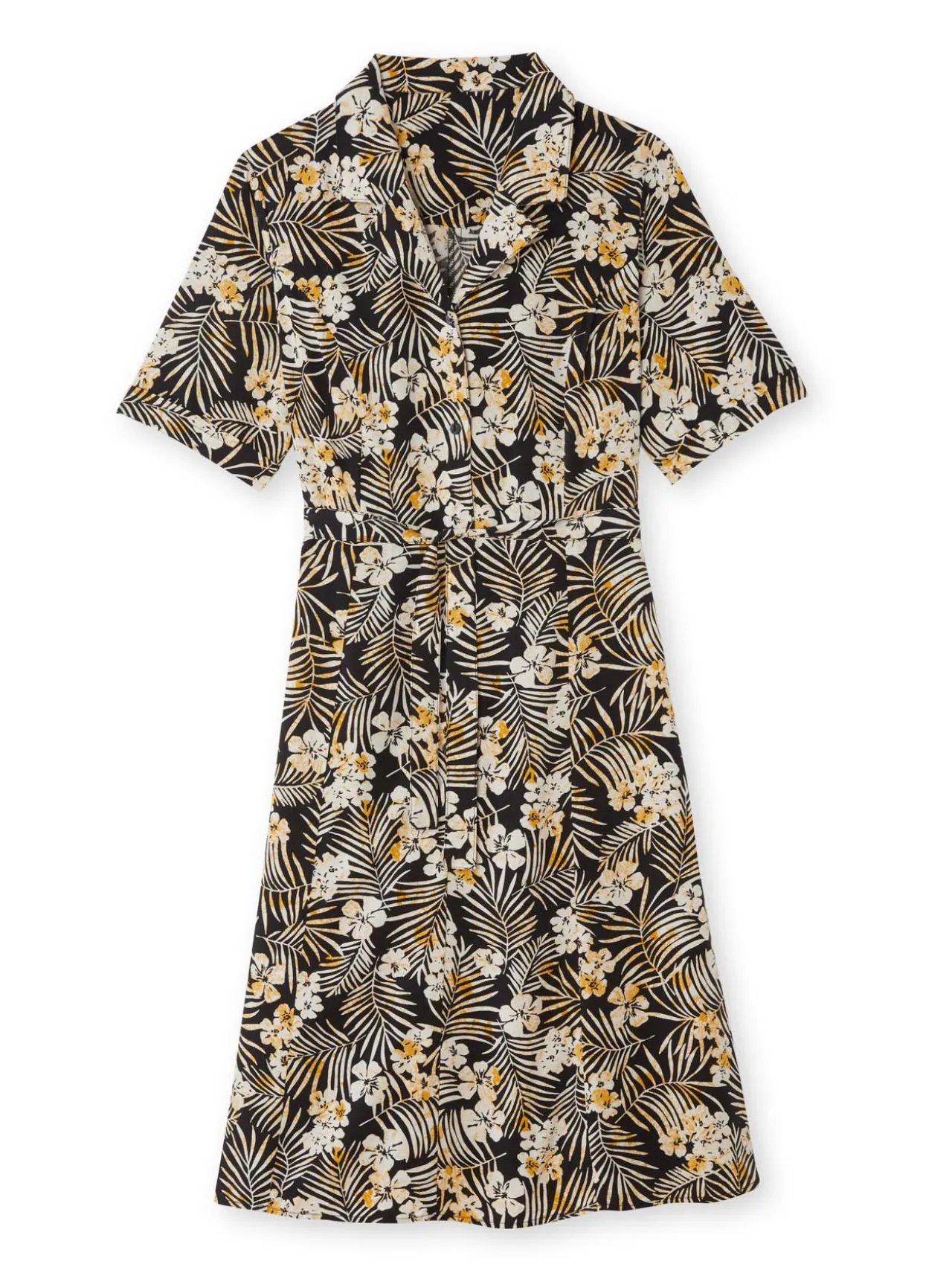 Robe col tailleur manches courtes