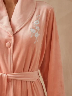 Robe de chambre boutonnée en velours
