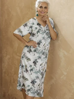 Robe effet satiné manches larges