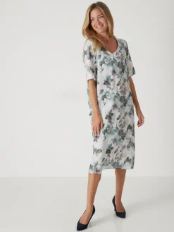 Robe effet satiné manches larges