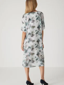 Robe effet satiné manches larges