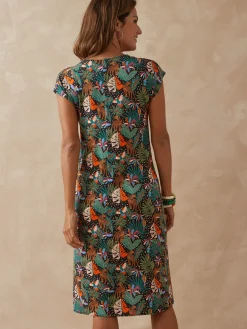 Robe en maille avec perles fantaisie