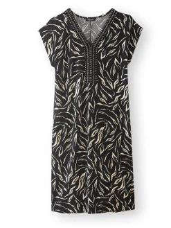 Robe en maille avec perles fantaisie