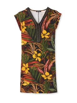 Robe en maille avec perles fantaisie