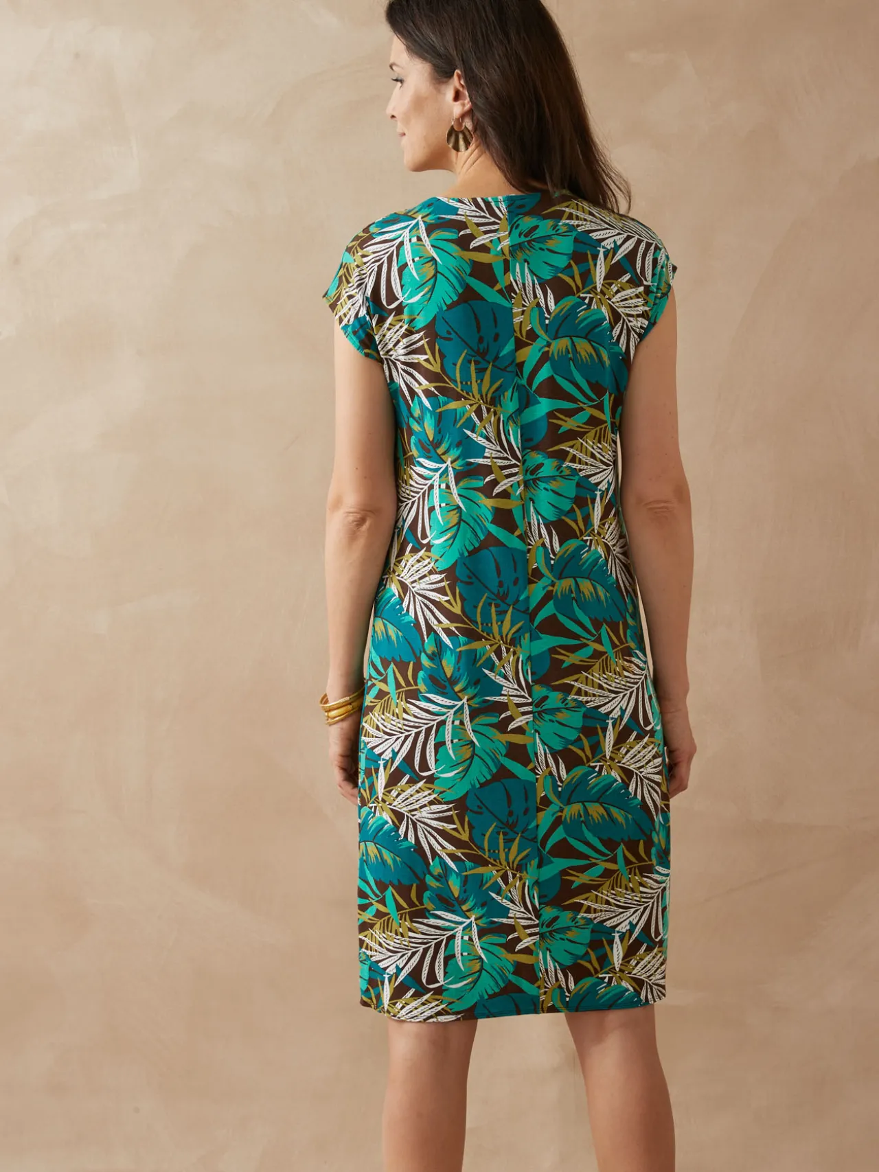 Robe en maille avec perles fantaisie