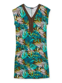 Robe en maille avec perles fantaisie