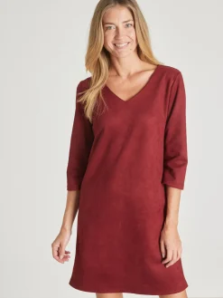 Robe en maille suédine