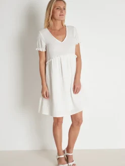 Robe en tissu effet gaufré pur coton