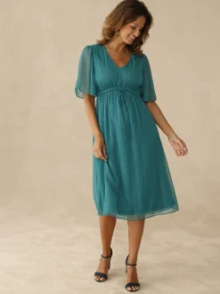 Robe en voile avec fil métallisé