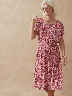 Robe encolure bateau en maille fluide