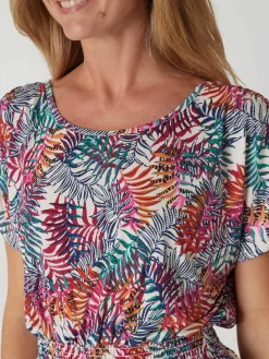 Robe encolure bateau en maille fluide