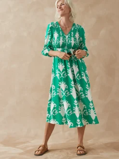 Robe longue à smocks