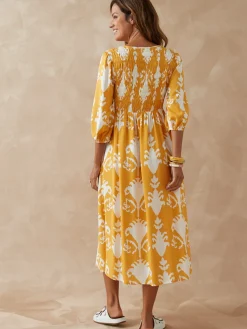 Robe longue à smocks