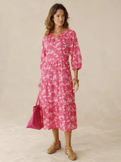 Robe longue à volants