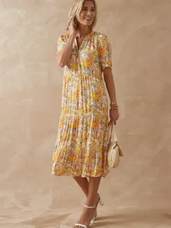 Robe longue à volants