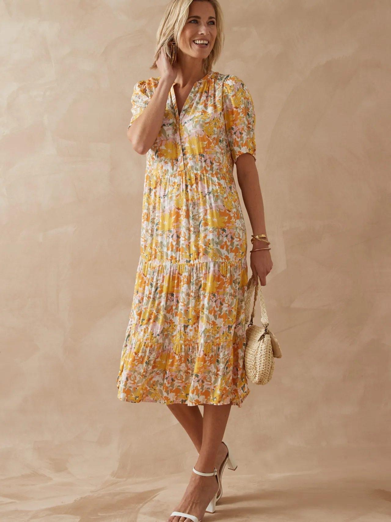 Robe longue à volants