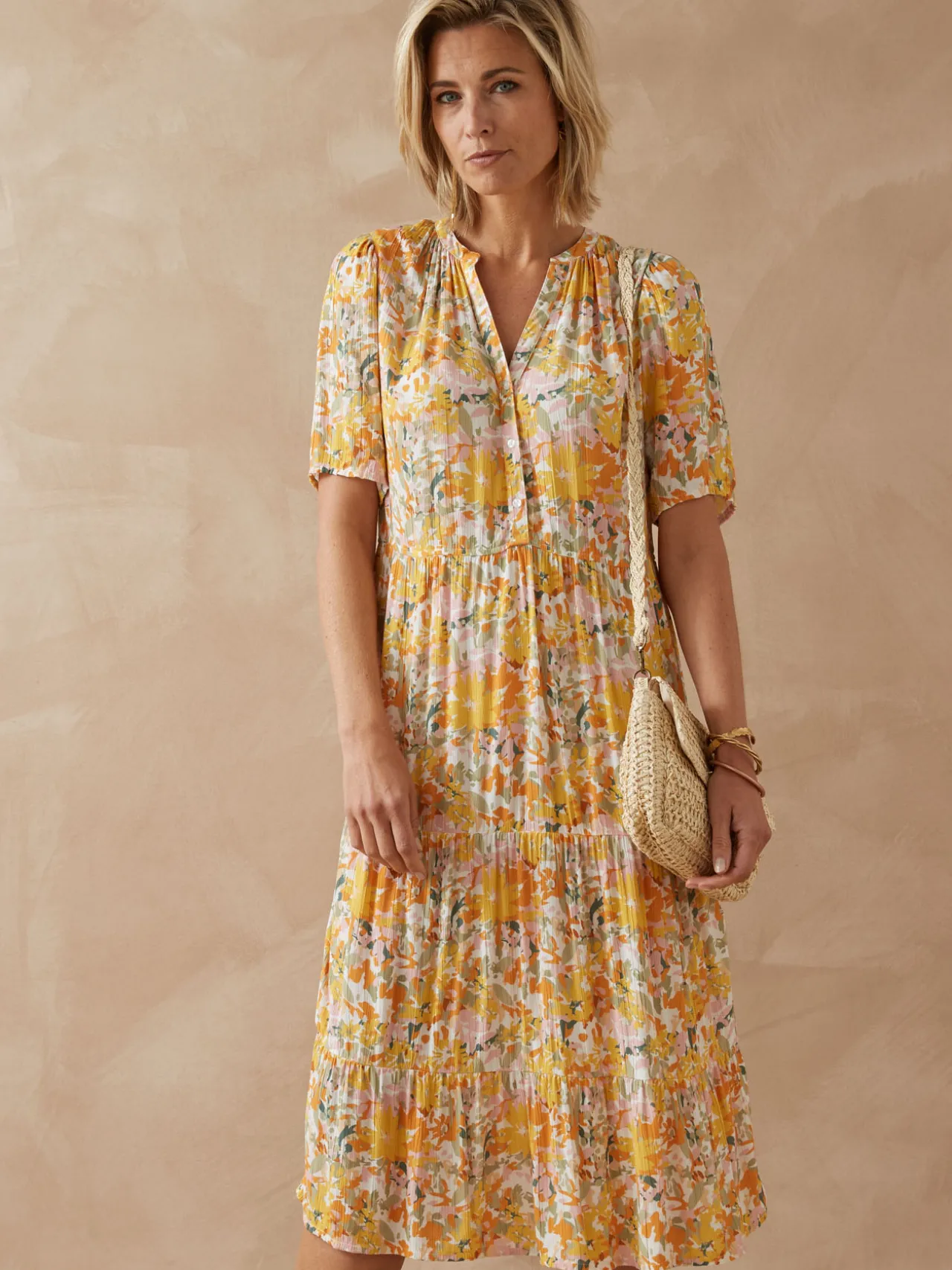 Robe longue à volants