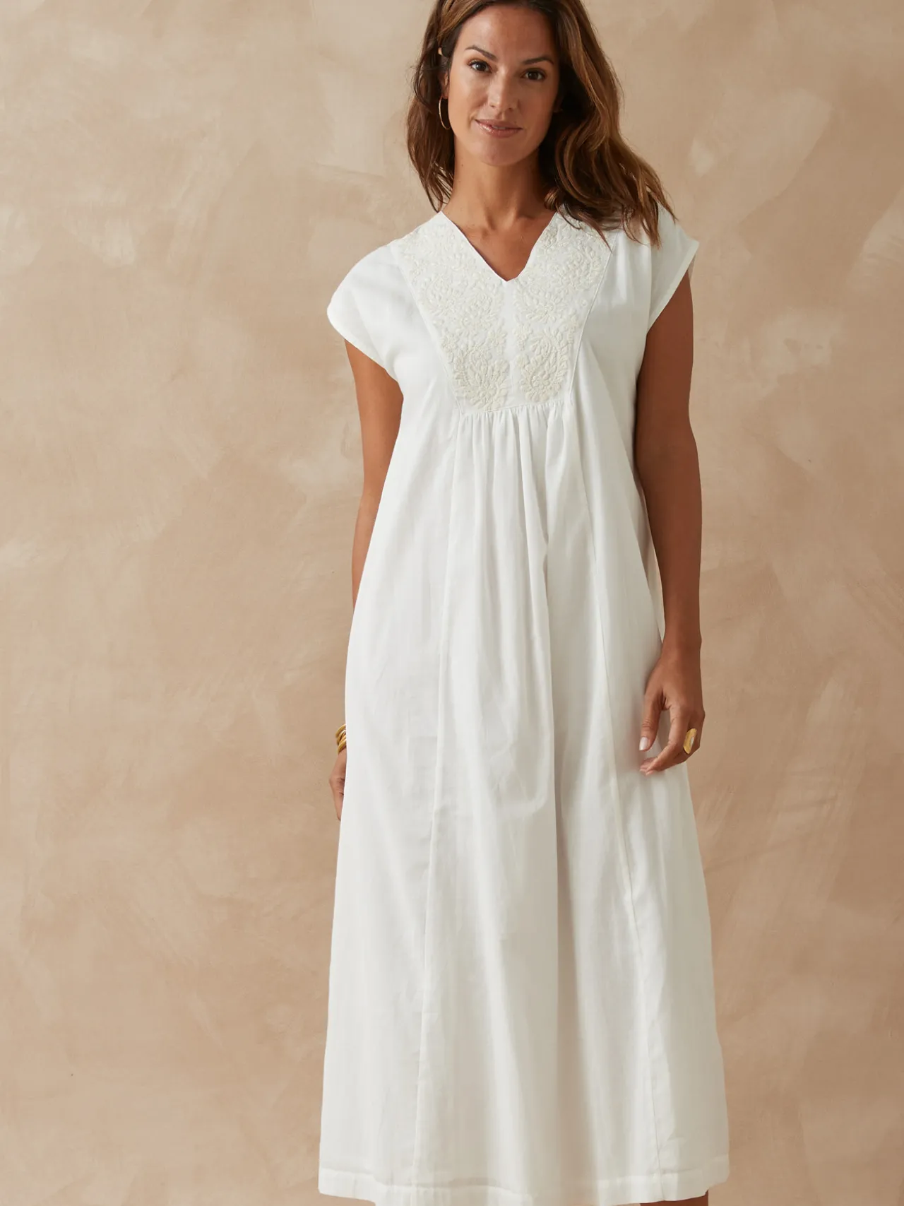 Robe sans manches en voile de coton